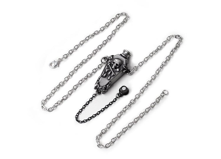 Alchemy England The Undertaker Necklace Gothic Coffin Poison Bottle Pendant - JP's Horror
