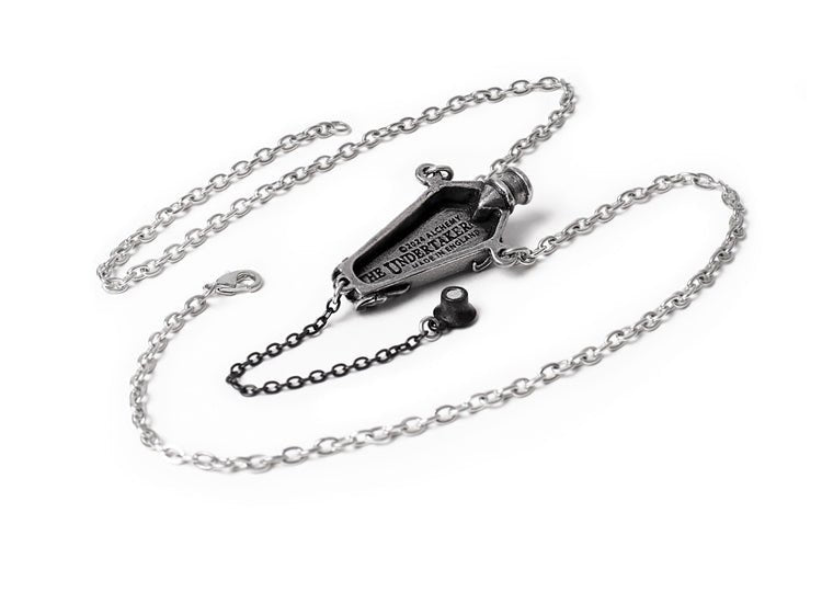 Alchemy England The Undertaker Necklace Gothic Coffin Poison Bottle Pendant - JP's Horror