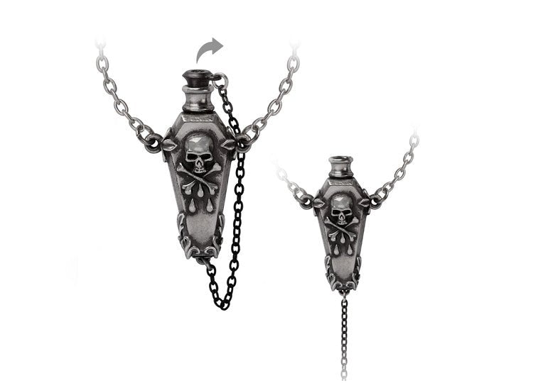 Alchemy England The Undertaker Necklace Gothic Coffin Poison Bottle Pendant - JP's Horror