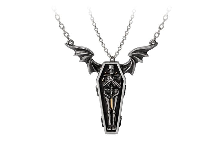 Alchemy England Undying Homage Necklace Gothic Coffin and Skeleton Couples Necklace Set - JP's Horror
