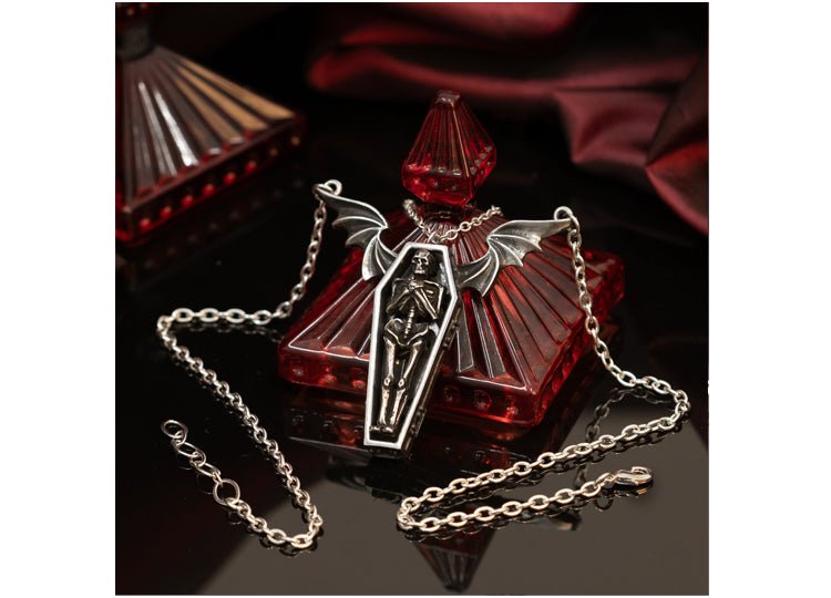 Alchemy England Undying Homage Necklace Gothic Coffin and Skeleton Couples Necklace Set - JP's Horror