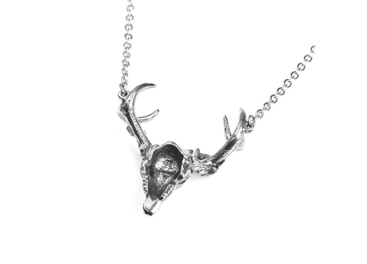Alchemy England White Hart Black Rose Necklace Gothic Stag Skull Pendant - JP's Horror