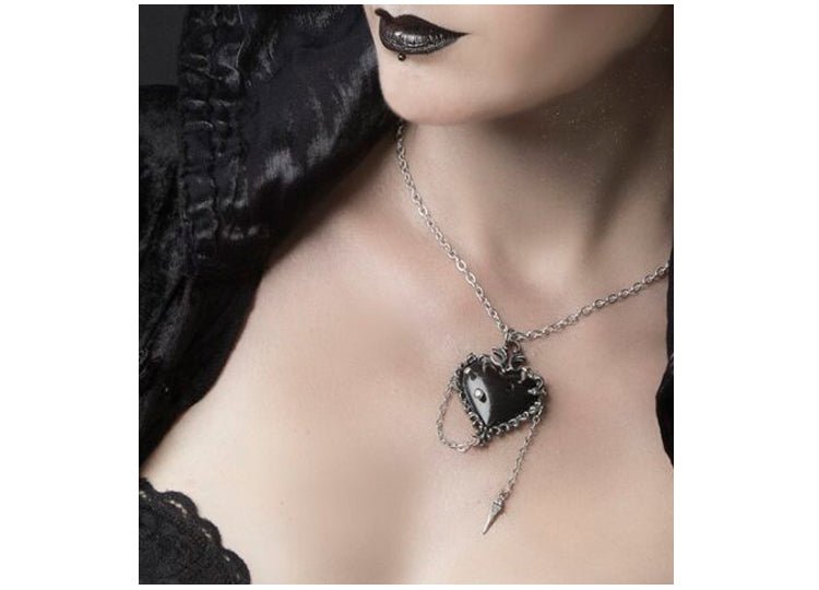 Alchemy England Witches Heart Pendant Gothic Triple Moon Heart Necklace - JP's Horror