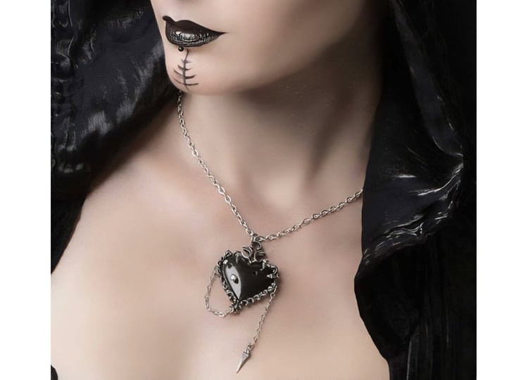 Alchemy England Witches Heart Pendant Gothic Triple Moon Heart Necklace - JP's Horror