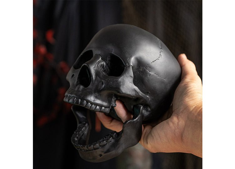 Black Skull with Moveable Jaw - JP's Horror