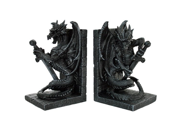 Dragon With Sword Bookends - JP's Horror