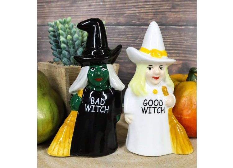 Good Witch Bad Witch Salt and Pepper Shakers - JP's Horror