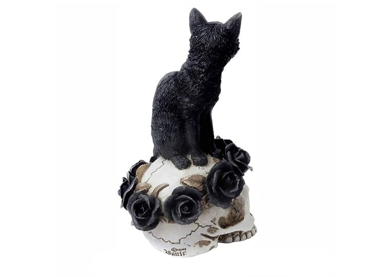 Grimalkins Ghost Cat on Skull - JP's Horror