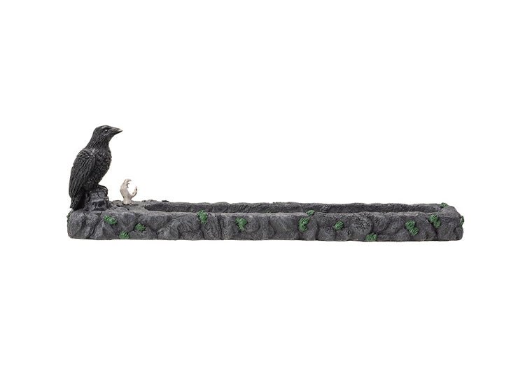 Raven on Tombstone Incense Burner - JP's Horror
