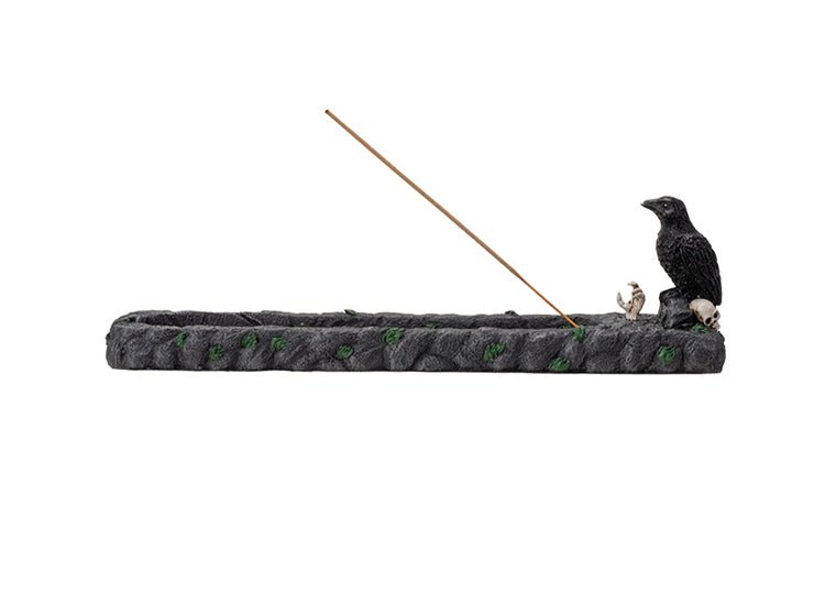 Raven on Tombstone Incense Burner - JP's Horror