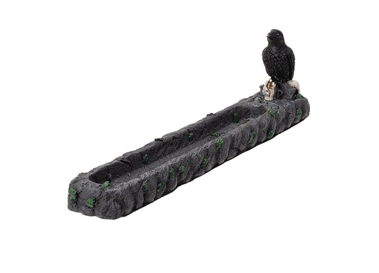 Raven on Tombstone Incense Burner - JP's Horror