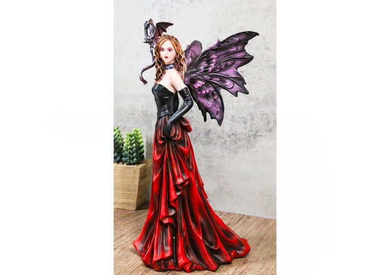 Red Dress Fairy With Dragon - JP's Horror