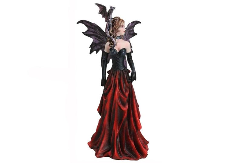 Red Dress Fairy With Dragon - JP's Horror