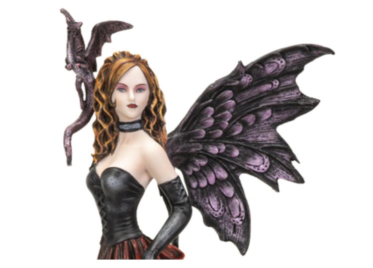 Red Dress Fairy With Dragon - JP's Horror