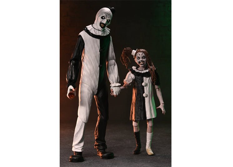 Terrifier 2 - Ultimate Art the Clown and The Little Pale Girl 7" Scale Action Figure 2-Pack - JP's Horror