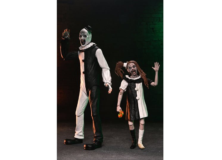 Terrifier 2 - Ultimate Art the Clown and The Little Pale Girl 7" Scale Action Figure 2-Pack - JP's Horror