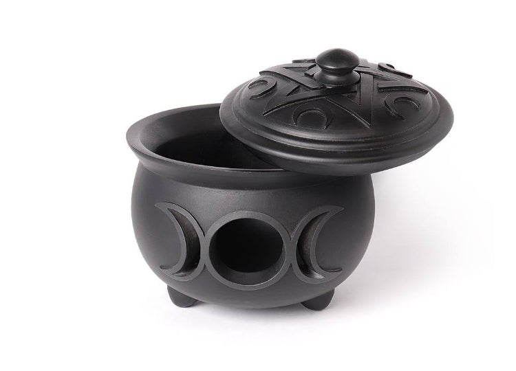 Triple Moon Cauldron Pot - JP's Horror