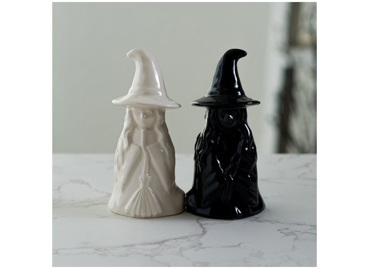 White Witch Black Witch Salt and Pepper Shakers - JP's Horror