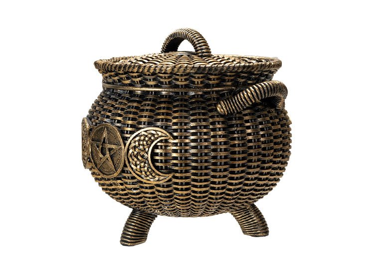 Wicker Triple Moon Cauldron - JP's Horror