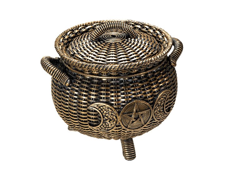 Wicker Triple Moon Cauldron - JP's Horror