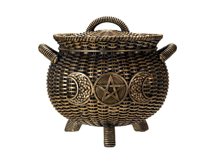 Wicker Triple Moon Cauldron - JP's Horror