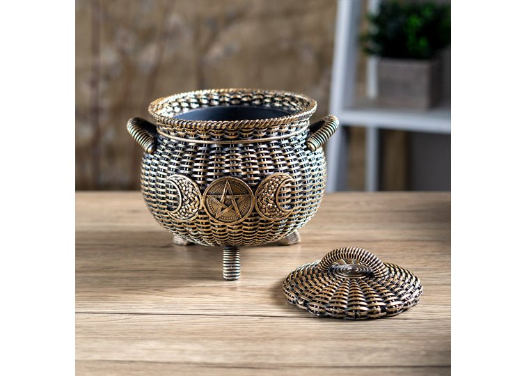 Wicker Triple Moon Cauldron - JP's Horror