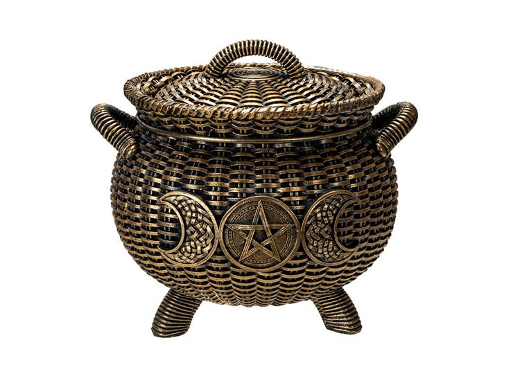 Wicker Triple Moon Cauldron - JP's Horror