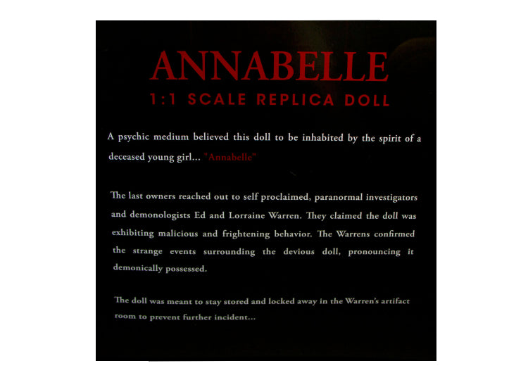 Annabelle 1:1 Scale- The Conjuring Doll 5 - JPs Horror Collection