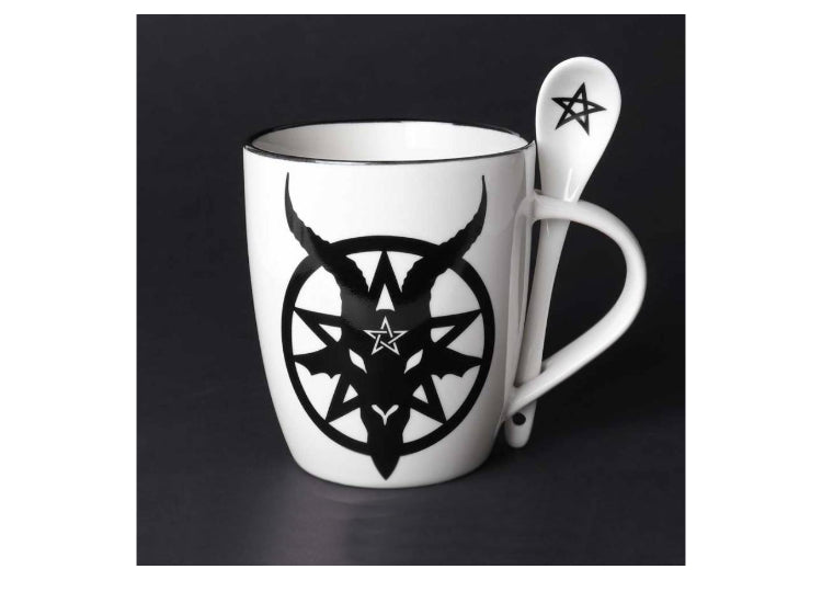 Baphomet Mug and Spoon Set 4 - JPs Horror Collection