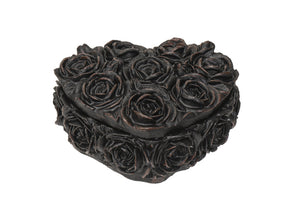Gothic Black Rose Heart Box