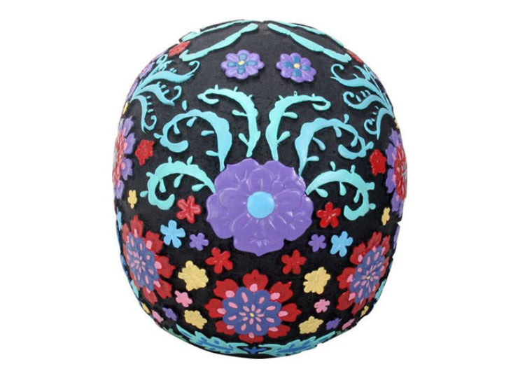 Colored Floral Black Skull 3 - JPs Horror Collection