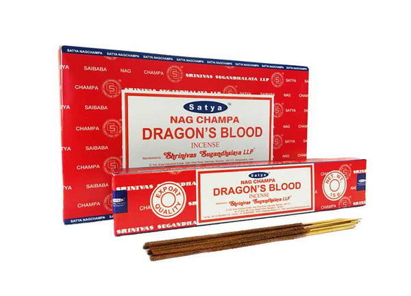 Satya Dragons Blood Incense – 180 Gram Box (x12 packs per box) - JP's Horror