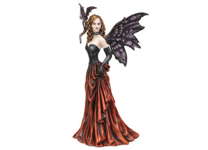 Red Dress Fairy and Dragon Statue