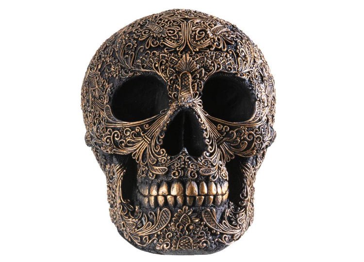 Black and Gold Carved Skull - JP's Horror