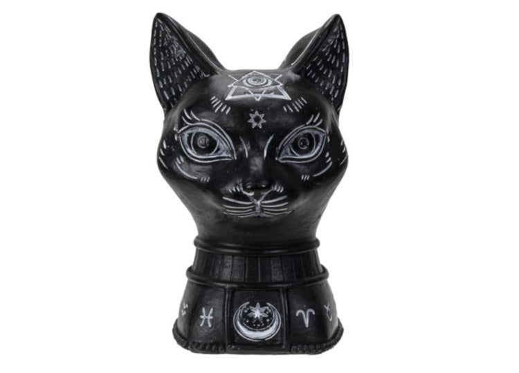 Black Cat Alchemy Symbols Head - JP's Horror