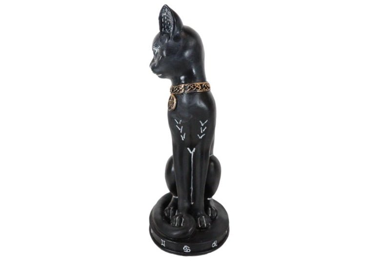 Black Cat Alchemy Symbols Statue - JP's Horror