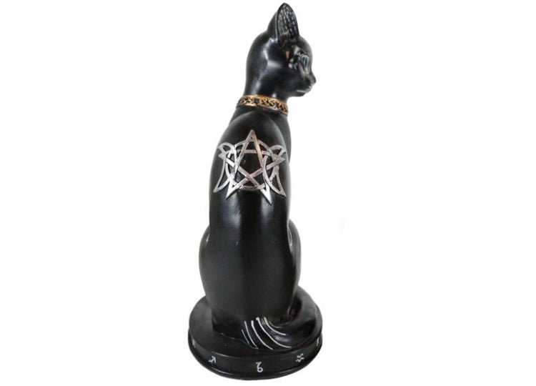 Black Cat Alchemy Symbols Statue - JP's Horror