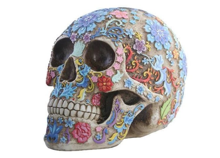 Colored Floral Skull - JP's Horror