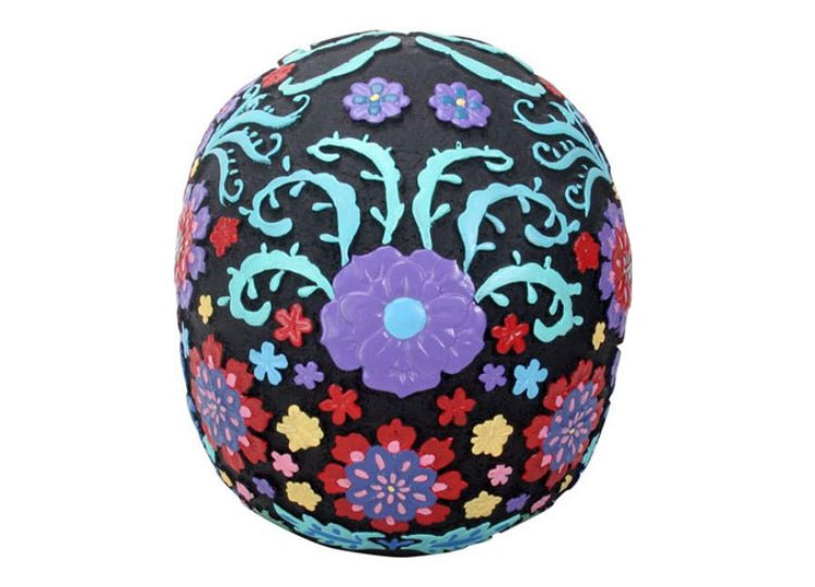 Colored Floral Skull Black - JP's Horror