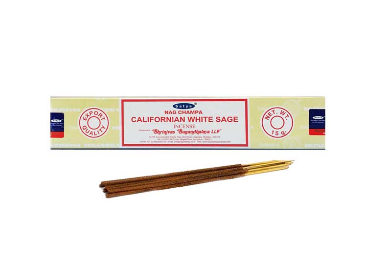 Satya California White Sage Incense – 15 Gram Pack - JP's Horror